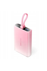 Powerbanka Vention 10000mAh s LED displejem, USB-C + Lightning + USB-A, 22,5 W (růžová) Obrázok pre Powerbanka Vention 10000mAh s LED displejem, USB-C + Lightning + USB-A, 22,5 W (růžová)