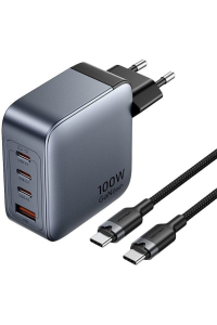 Nabíječka Vention 100 W 1xUSB-A 3xUSB-C + kabel Obrázok pre Nabíječka Vention 100 W 1xUSB-A 3xUSB-C + kabel