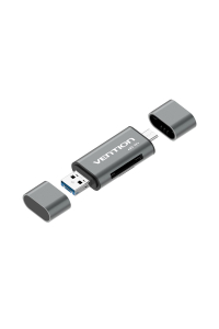 Vention CCHH0 čtečka karet USB Type-A/USB Type-C/Micro-USB Šedá Obrázok pre Vention CCHH0 čtečka karet USB Type-A/USB Type-C/Micro-USB Šedá