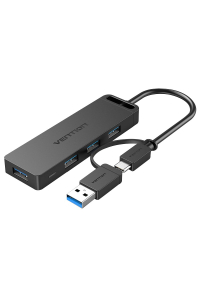 Obrázok pre Vention CHTBB rozbočovač rozhraní USB 3.2 Gen 1 (3.1 Gen 1) Type-A + Type-C 5000 Mbit/s Černá