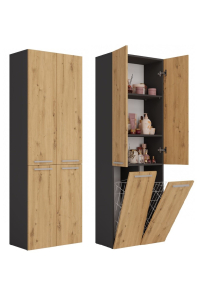 Topeshop NEL 2K DD ANT/ART KP koupelnový doplněk Grafit, Dub Obrázok pre Topeshop NEL 2K DD ANT/ART KP koupelnový doplněk Grafit, Dub