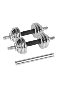 REBEL ACTIVE Chromované nastavitelné činky v pouzdře 15 kg s činkou Obrázok pre REBEL ACTIVE Chromované nastavitelné činky v pouzdře 15 kg s činkou