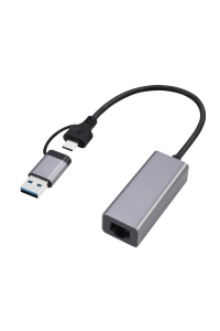 Gembird A-USB3AC-LAN2G-01 USB 2,5G gigabitový síťový adaptér, vesmírně šedý Obrázok pre Gembird A-USB3AC-LAN2G-01 USB 2,5G gigabitový síťový adaptér, vesmírně šedý
