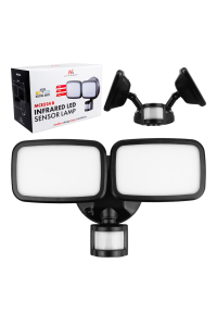 Nástěnná LED lampa Maclean, s PIR senzorem, 20 W, 1500 lm, IP65, neutrální bílá 4000 K, černá, MCE524 B Obrázok pre Nástěnná LED lampa Maclean, s PIR senzorem, 20 W, 1500 lm, IP65, neutrální bílá 4000 K, černá, MCE524 B