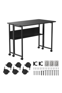 Folding desk table Maclean, black, mobile 100x58cm, max. 50kg, MC-126 B Obrázok pre Folding desk table Maclean, black, mobile 100x58cm, max. 50kg, MC-126 B