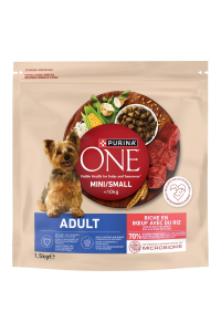 Obrázok pre PURINA One Adult Mini/Small Rich in beef with rice - suché krmivo pro psy - 1,5kg