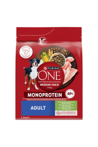 Obrázok pre PURINA One Adult Medium/Maxi Monoprotein Rich in turkey - suché krmivo pro psy - 2,5kg