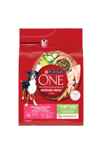 Obrázok pre PURINA One Adult Medium/Maxi Weight Control/Sterilized Rich in turkey with rice - suché krmivo pro psy - 2,5kg