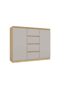 Obrázok pre KOMODA SE 2 DVEŘEMI A 4 ZÁSUVKAMI, BARVA ARTISAN OAK/KAŠMÍR