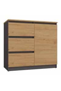 Obrázok pre Topeshop 1D3S ANT/ART BA KPL komoda