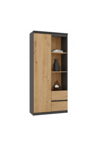 Obrázok pre Topeshop RS-80 BILY ANTRACYT/DĄB ARTISAN kancelářská skříň