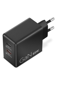 Lenovo Dual USB-C 65W GaN Charger Univerzální Černá AC Vnitřní Obrázok pre Lenovo Dual USB-C 65W GaN Charger Univerzální Černá AC Vnitřní