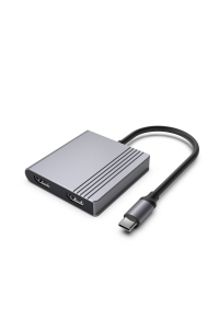 Obrázok pre Gembird A-CM-COMBO3-04 Víceportový adaptér USB typu C 3 v 1 (2x USB port + 2x HDMI + PD), vesmírně šedý