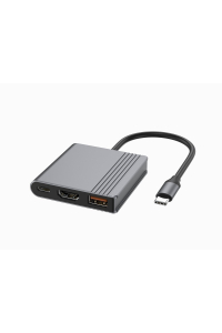 Obrázok pre Gembird A-CM-COMBO3-05 Víceportový adaptér USB typu C 3 v 1 (USB port + HDMI + USB-C video), vesmírně šedý