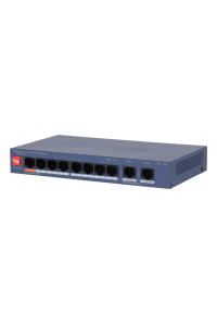 Obrázok pre Dahua Technology CS4010-8ET2GT-60 síťový přepínač Řízený L2 Gigabit Ethernet (10/100/1000) Podpora napájení po Ethernetu (PoE) Modrá