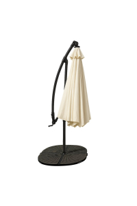 Obrázok pre Extralink Black Forest Garden Umbrella with Side Panels, Large 3m Beige Cantilever Konzolový deštník Šestiúhelník Béžová, Černá