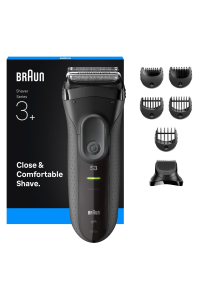 Braun 3000BT Baterie 5 7 mm Suché i mokré holení Černá, Šedá Obrázok pre Braun 3000BT Baterie 5 7 mm Suché i mokré holení Černá, Šedá