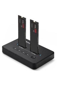Obrázok pre Qoltec Stacja dokująca dysków SSD M.2 NVMe| PCIe | USB-C | 20Gb/s | DUAL 2 x 8TB | klonowanie offline