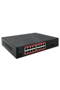 Qoltec Przełącznik sieciowy SWITCH Gigabit Ethernet | 16x RJ45 | 2x SFP | 1000 Mb/s Obrázok pre Qoltec Przełącznik sieciowy SWITCH Gigabit Ethernet | 16x RJ45 | 2x SFP | 1000 Mb/s