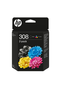 Obrázok pre HP Originální černá/tříbarevná inkoustová kazeta 308 balení 2 ks