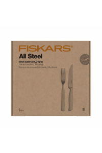 FISKARS ZESTAW SZTUĆCÓW DO STEKÓW 24 szt. ALL STEEL Obrázok pre FISKARS ZESTAW SZTUĆCÓW DO STEKÓW 24 szt. ALL STEEL