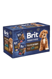 Obrázok pre BRIT Premium by nature Dog Filets in gravy Kuře, jehněčí, hovězí - mokré krmivo pro psy - 12x85g