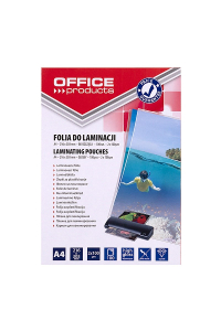 Obrázok pre OFFICE PRODUCTS Laminovací fólie, A4, 2×100 mikronů, lesklá, 100 ks, průhledná