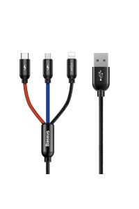 Colorfone CAMLT-BSY01 USB kabel 1,2 m USB A 3 x USB C Černá, Červená, Modrá Obrázok pre Colorfone CAMLT-BSY01 USB kabel 1,2 m USB A 3 x USB C Černá, Červená, Modrá