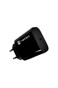 Obrázok pre SÍŤOVÁ NABÍJEČKA NATEC RIBERA 1X USB-C 20W ČERNÁ
