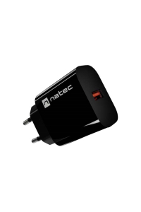 Obrázok pre SÍŤOVÁ NABÍJEČKA NATEC RIBERA 1X USB-A 18W ČERNÁ