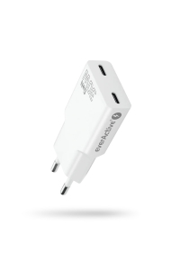 Obrázok pre Charger 2 x USB-C Quick Charge 4+ 30W SUPER SLIM white