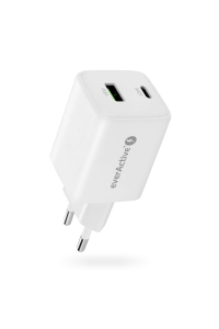 Obrázok pre Síťová nabíječka GaN s 1 portem USB a 1 portem USB-C s technologií Quick Charge 4.0, 45 W, bílá