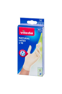 Obrázok pre Latexové rukavice Vileda Natural Latex S/M, 10 ks