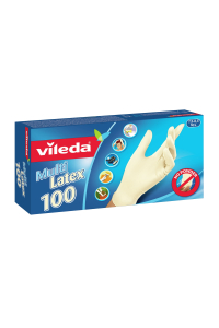 Obrázok pre Vileda Multi Latex 100 Rukavice na jedno použití Béžová 100 kusů