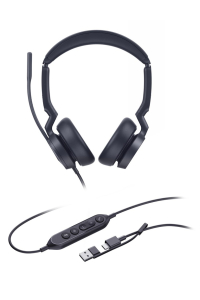 Yealink UH46 Dual UC USB-C/A Sluchátka s mikrofonem Kabel Přes hlavu Kancelář / call centrum USB Type-C / USB Type-A Černá Obrázok pre Yealink UH46 Dual UC USB-C/A Sluchátka s mikrofonem Kabel Přes hlavu Kancelář / call centrum USB Type-C / USB Type-A Černá