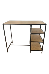 Obrázok pre BAR TABLE GABE WOOD/BLACK 100X120X60CM