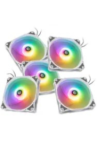 Bitspower Notos RGB PWM Fan, 120mm - White, 5-Pack Obrázok pre Bitspower Notos RGB PWM Fan, 120mm - White, 5-Pack