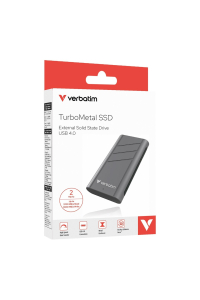 Verbatim TurboMetal SSD USB4 2TB USB typu C USB4 Gen 2x2 Stříbrná Obrázok pre Verbatim TurboMetal SSD USB4 2TB USB typu C USB4 Gen 2x2 Stříbrná