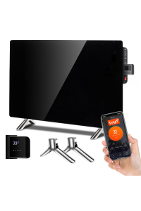 Maclean Glass Heating Panel, Infrared 600W, Timer, Remote Control, Thermostat, WiFi Tuya, Black Color, 55x100cm, MCE536 Obrázok pre Maclean Glass Heating Panel, Infrared 600W, Timer, Remote Control, Thermostat, WiFi Tuya, Black Color, 55x100cm, MCE536