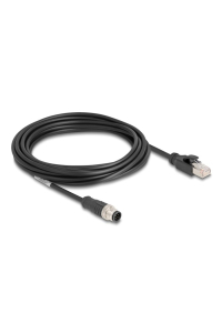 DeLOCK Kabel M12, A-kódovaný, 8 pin, ze zástrčkového na RJ45 zástrčkového konektor, PVC, 5 m Obrázok pre DeLOCK Kabel M12, A-kódovaný, 8 pin, ze zástrčkového na RJ45 zástrčkového konektor, PVC, 5 m