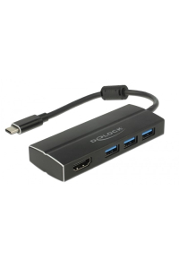 DeLOCK 63931 dokovací stanice/replikátor portů USB 3.2 Gen 1 (3.1 Gen 1) Type-C Černá Obrázok pre DeLOCK 63931 dokovací stanice/replikátor portů USB 3.2 Gen 1 (3.1 Gen 1) Type-C Černá