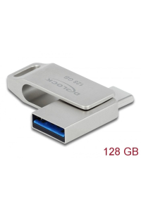 Obrázok pre DeLOCK Flash disk USB 5 Gbps, USB-C + Typ-A, 128 GB - kovový kryt