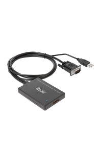 CLUB3D CAC-1720 adaptér k video kabelům 0,6 m HDMI Typ A (standardní) VGA (D-Sub) + USB Černá Obrázok pre CLUB3D CAC-1720 adaptér k video kabelům 0,6 m HDMI Typ A (standardní) VGA (D-Sub) + USB Černá