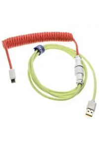 Ducky Premicord Strawberry Frog Coiled Cable, USB Type-C to Type-A - 1.8m Obrázok pre Ducky Premicord Strawberry Frog Coiled Cable, USB Type-C to Type-A - 1.8m