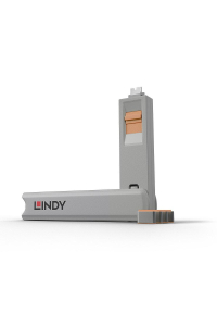 Lindy 40428 blokátor portů Klíč od blokátoru portu USB typu C Šedá, Oranžová 4 kusů Obrázok pre Lindy 40428 blokátor portů Klíč od blokátoru portu USB typu C Šedá, Oranžová 4 kusů