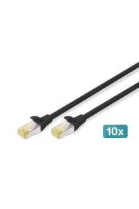 Digitus DK-1644-A-030-BL-10 síťový kabel Černá 3 m Cat6a S/FTP (S-STP) Obrázok pre Digitus DK-1644-A-030-BL-10 síťový kabel Černá 3 m Cat6a S/FTP (S-STP)