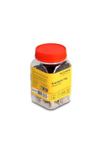 DeLOCK Modulární zástrčka RJ45 s uvolňováním napětí Cat.6A, Cat.7 a s botkami na ochranu proti ohybu, sada 25 ks Obrázok pre DeLOCK Modulární zástrčka RJ45 s uvolňováním napětí Cat.6A, Cat.7 a s botkami na ochranu proti ohybu, sada 25 ks