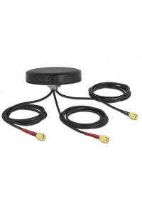 DeLOCK Anténa LTE MIMO dvoupásmová WLAN 802.11 ac/ax/a/h/b/g/n, 3x SMA, zástrčková, RG-174, 1 m, šroubovací montáž, venkovní, černá Obrázok pre DeLOCK Anténa LTE MIMO dvoupásmová WLAN 802.11 ac/ax/a/h/b/g/n, 3x SMA, zástrčková, RG-174, 1 m, šroubovací montáž, venkovní, černá