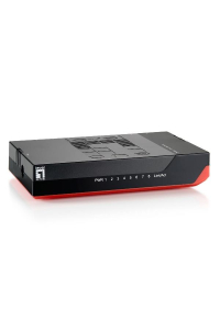 LevelOne GSW-0807 síťový přepínač Nespravované Gigabit Ethernet (10/100/1000) Černá, Červená Obrázok pre LevelOne GSW-0807 síťový přepínač Nespravované Gigabit Ethernet (10/100/1000) Černá, Červená
