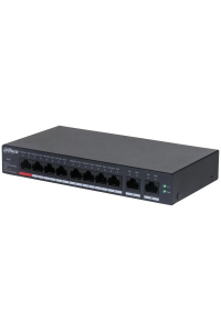 Dahua Technology DH-CS4010-8GT-110 síťový přepínač Řízený L2 Gigabit Ethernet (10/100/1000) Podpora napájení po Ethernetu (PoE) Černá Obrázok pre Dahua Technology DH-CS4010-8GT-110 síťový přepínač Řízený L2 Gigabit Ethernet (10/100/1000) Podpora napájení po Ethernetu (PoE) Černá